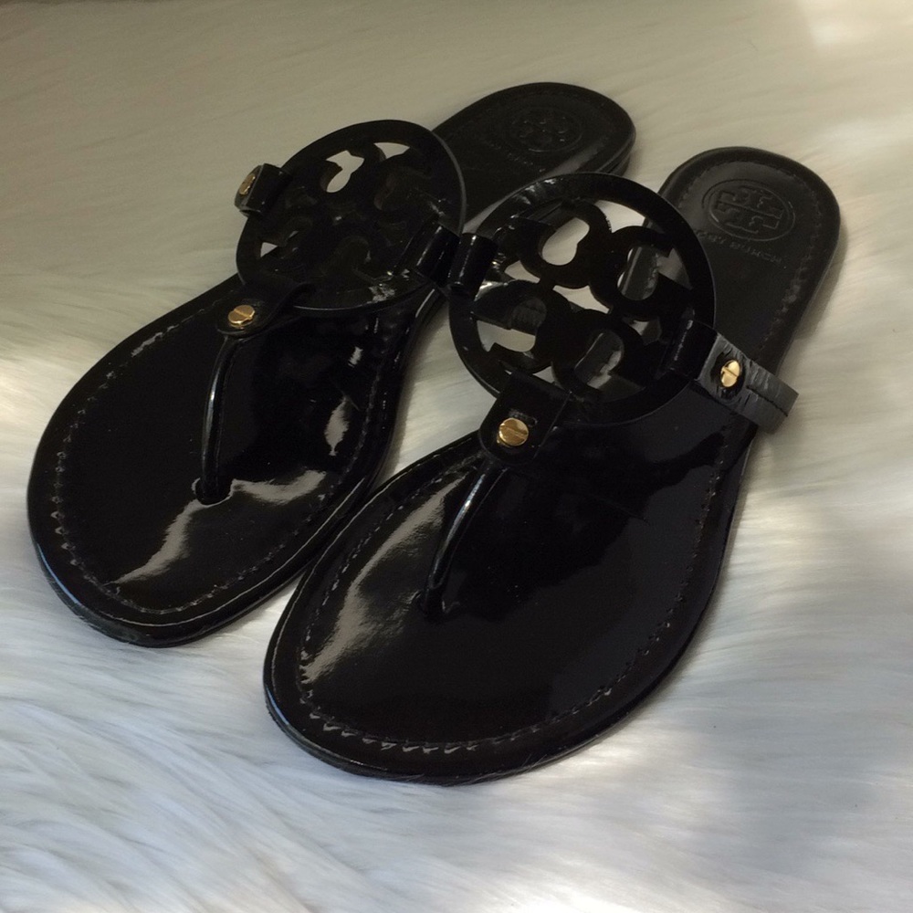 TORY Burch Black Miller Flats Sandal Slippers